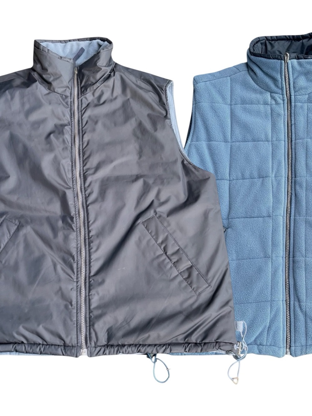 Penmans Navy/Grey Blue Reversible Puffer Fleece Vest (M)